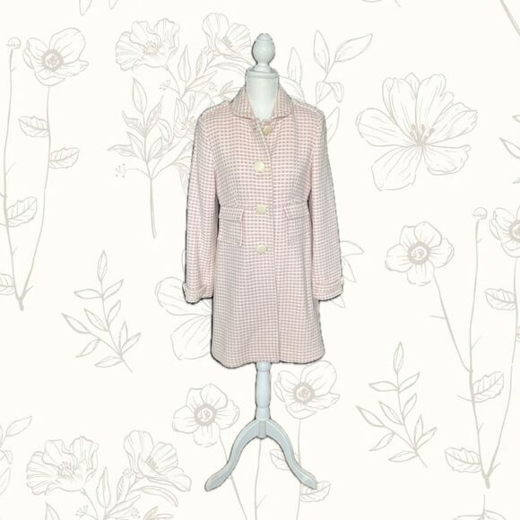 BANANA REPUBLIC Pink and White Wool Blend Peacoat Size Small - Picture 1 of 7